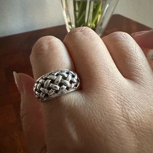 SOLD Vintage sterling silver intertwined ring